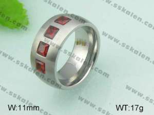 Stainless Steel Stone&Crystal Ring - KR20644-D