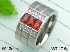 Stainless Steel Stone&Crystal Ring - KR20724-D
