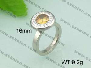 Stainless Steel Stone&Crystal Ring - KR20738-D