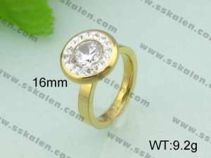 Stainless Steel Stone&Crystal Ring - KR20739-D