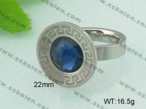 Stainless Steel Stone&Crystal Ring - KR20796-D