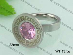 Stainless Steel Stone&Crystal Ring - KR20806-D