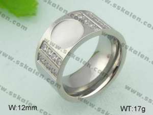 Stainless Steel Stone&Crystal Ring - KR20825-D