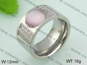 Stainless Steel Stone&Crystal Ring - KR20827-D