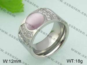 Stainless Steel Stone&Crystal Ring - KR20836-D