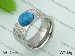 Stainless Steel Stone&Crystal Ring - KR20839-D