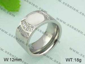 Stainless Steel Stone&Crystal Ring - KR20843-D