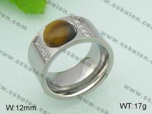 Stainless Steel Stone&Crystal Ring - KR20848-D