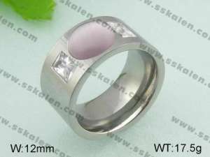 Stainless Steel Stone&Crystal Ring - KR20861-D