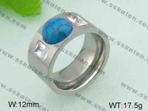 Stainless Steel Stone&Crystal Ring - KR20874-D