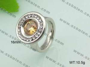 Stainless Steel Stone&Crystal Ring - KR20959-D