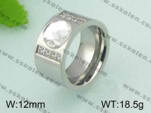 Stainless Steel Stone&Crystal Ring - KR20977-D