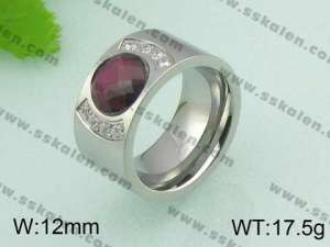 Stainless Steel Stone&Crystal Ring - KR20981-D