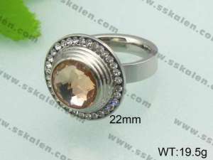 Stainless Steel Stone&Crystal Ring - KR20994-D