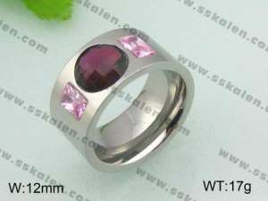 Stainless Steel Stone&Crystal Ring - KR21007-D