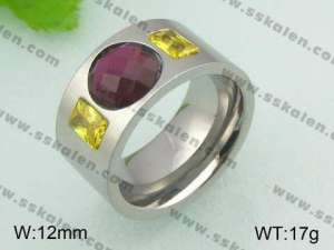 Stainless Steel Stone&Crystal Ring - KR21013-D