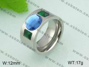 Stainless Steel Stone&Crystal Ring - KR21022-D
