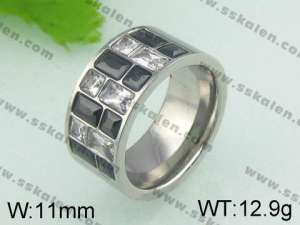 Stainless Steel Stone&Crystal Ring - KR21646-D