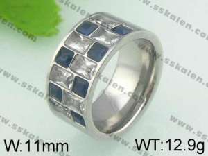 Stainless Steel Stone&Crystal Ring - KR21653-D