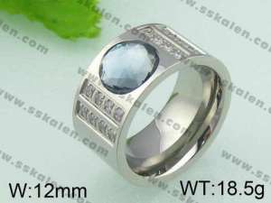 Stainless Steel Stone&Crystal Ring   - KR21939-D