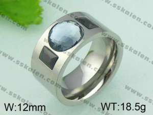 Stainless Steel Stone&Crystal Ring   - KR21943-D