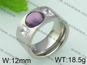 Stainless Steel Stone&Crystal Ring   - KR21948-D