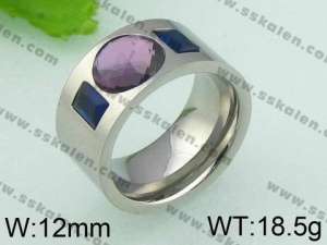 Stainless Steel Stone&Crystal Ring   - KR21950-D