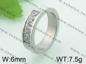 Stainless Steel Stone&Crystal Ring - KR22553-D