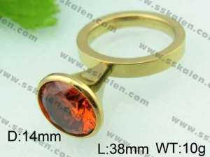 Stainless Steel Stone&Crystal Ring - KR23916-D