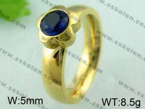 Stainless Steel Stone&Crystal Ring  - KR23967-K