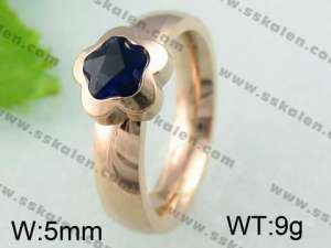 Stainless Steel Stone&Crystal Ring  - KR23979-K