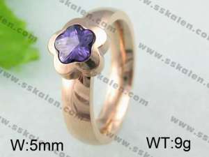 Stainless Steel Stone&Crystal Ring  - KR23980-K