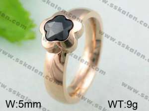 Stainless Steel Stone&Crystal Ring  - KR23982-K