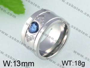 Stainless Steel Stone&Crystal Ring   - KR24399-K