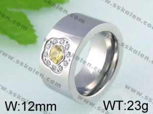 Stainless Steel Stone&Crystal Ring   - KR24410-K