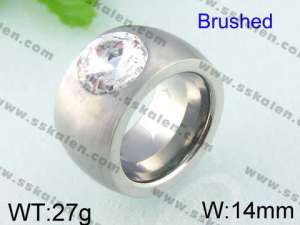 Stainless Steel Stone&Crystal Ring   - KR24463-K