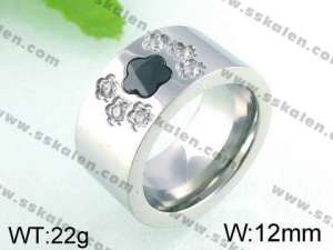 Stainless Steel Stone&Crystal Ring   - KR24592-K