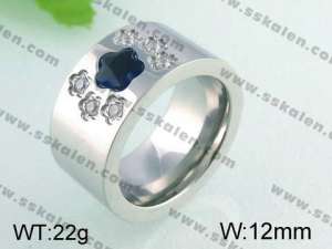 Stainless Steel Stone&Crystal Ring   - KR24594-K