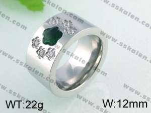 Stainless Steel Stone&Crystal Ring   - KR24595-K