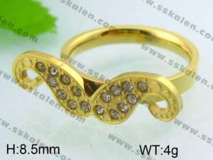 Stainless Steel Stone&Crystal Ring - KR25727-K