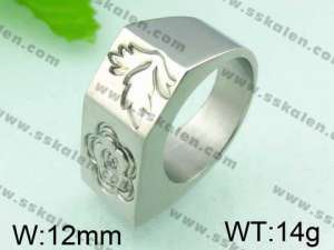 Stainless Steel Stone&Crystal Ring - KR26218-C