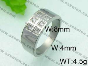 Stainless Steel Stone&Crystal Ring - KR26220-C