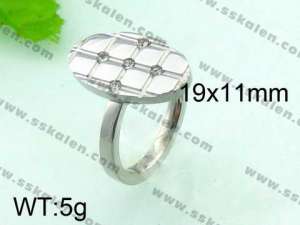 Stainless Steel Stone&Crystal Ring - KR26320-C