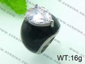 Stainless Steel Stone&Crystal Ring - KR26327-C