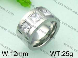 Stainless Steel Stone&Crystal Ring - KR28337-K