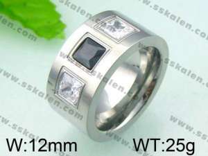 Stainless Steel Stone&Crystal Ring - KR28339-K