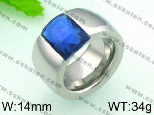 Stainless Steel Stone&Crystal Ring - KR28659-K