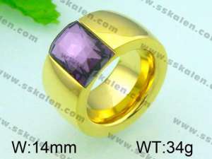 Stainless Steel Stone&Crystal Ring - KR28663-K