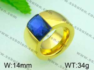 Stainless Steel Stone&Crystal Ring - KR28664-K