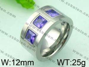 Stainless Steel Stone&Crystal Ring - KR29566-K